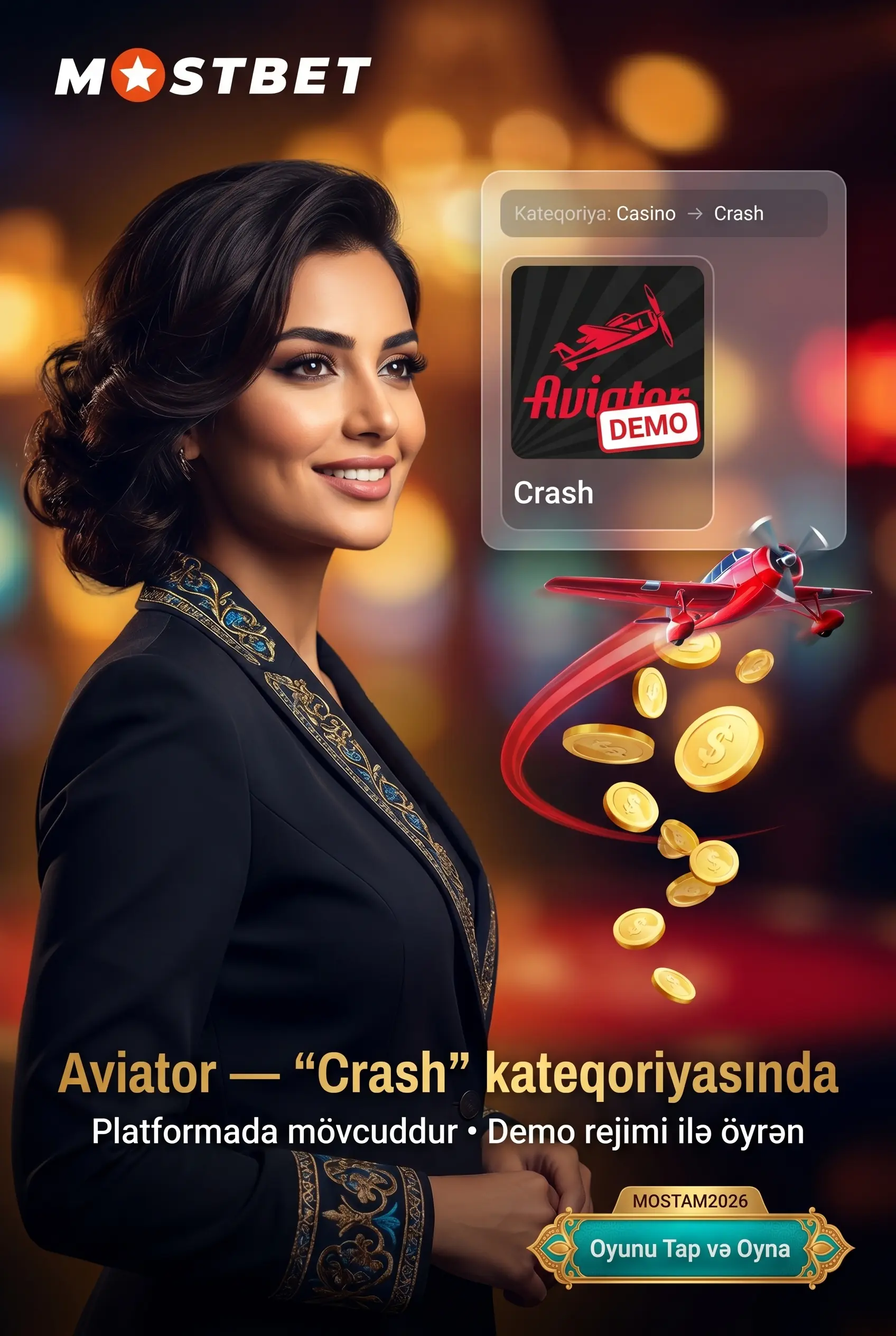 Mostbet kazinosunda Aviator mövqeyi