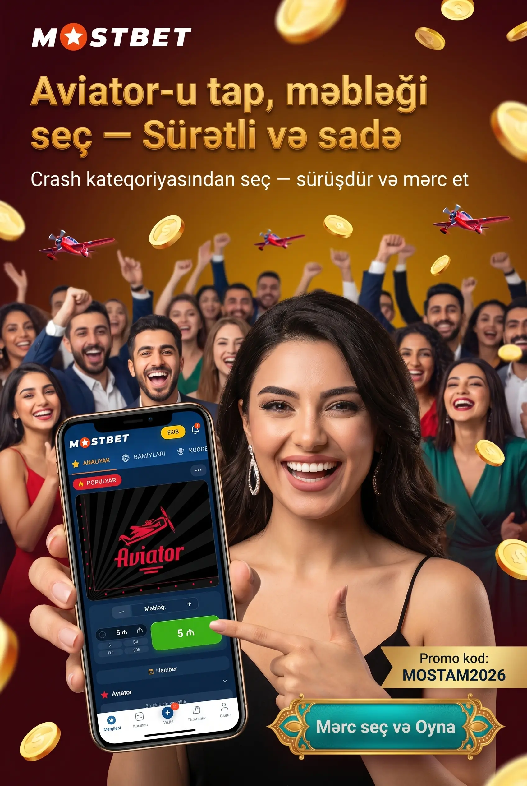 Hesab qeydiyyatı və Mostbet giriş